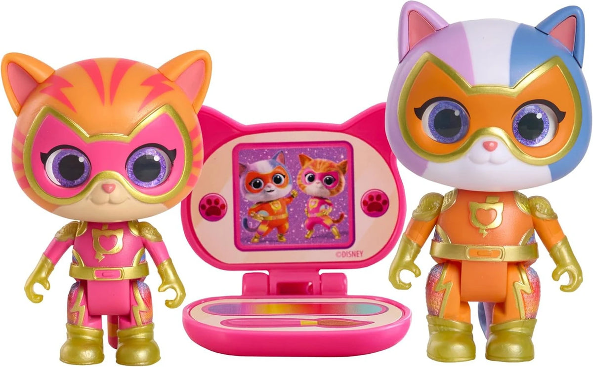 Figuras SuperKitties Su-Purr Charged Ginny y Buddy con accesorio tablet