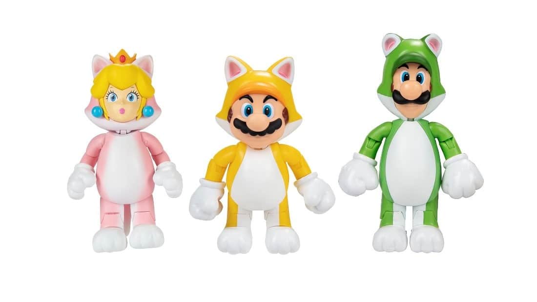 Super Mario 3D World Bowser's Fury Pack 3 Figuras Cat Mario, Luigi y Peach – vista 2