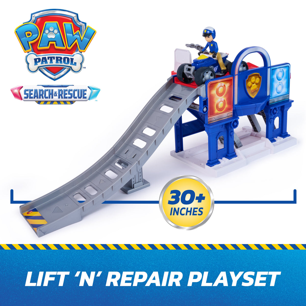 Paw Patrol Search & Rescue Lift 'N' Repair Pista con Ryder – Spin Master