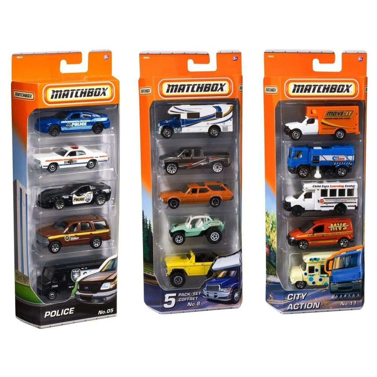 Matchbox Paquete de 5 Vehículos Escala 1:64 Surtido – vista 1