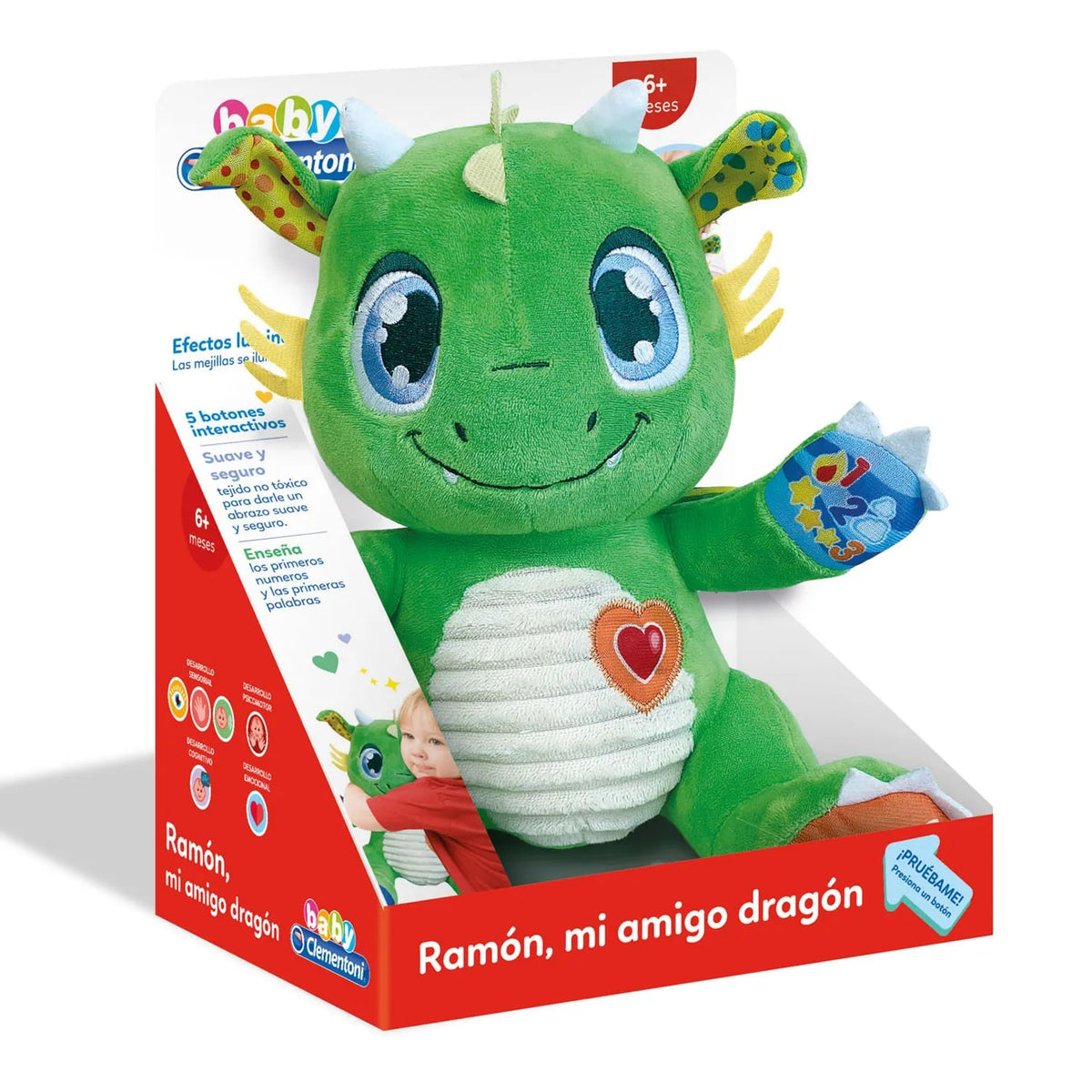 Clementoni Dragón Interactivo Peluche Educativo para Bebé – vista 1