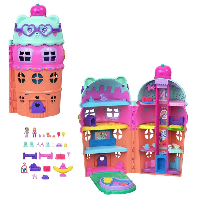 Polly Pocket Set Compacto Casa de Helado con 2 Minimuñecas – vista 1