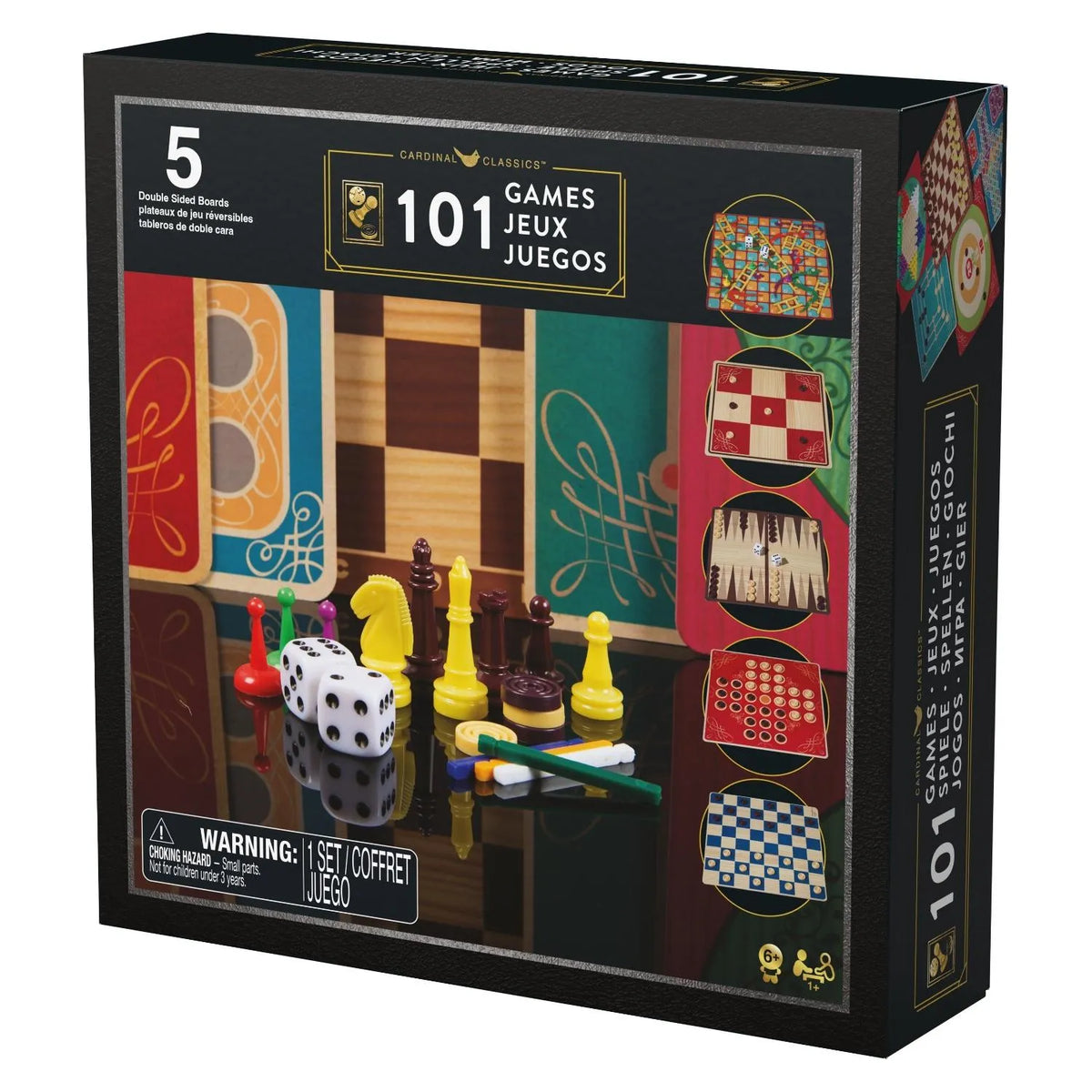 Juego Familiar 101 Juegos Clásicos con 5 Tableros Doble Cara – vista 3
