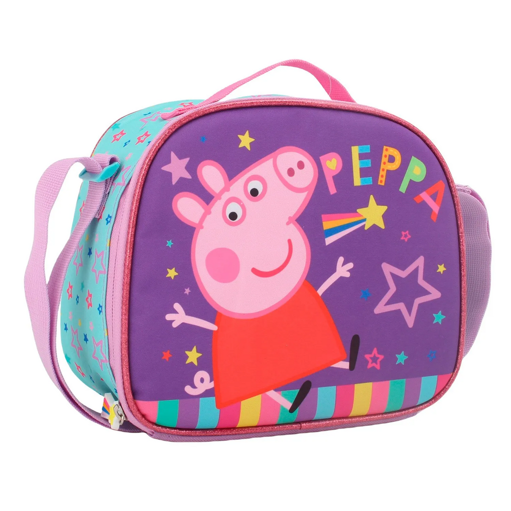 Set Escolar Peppa Pig Mochila con Ruedas, Lonchera y Estuche – Intek